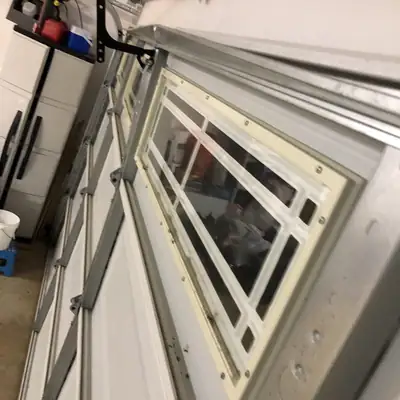 Door section with window inserts