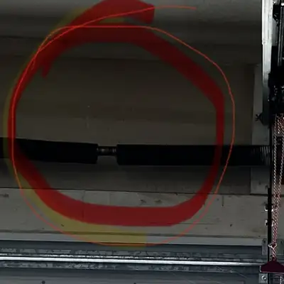 Break in a torsion spring, circled